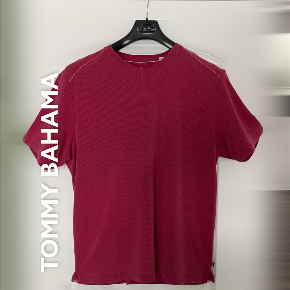 Tommy Bahama V Neck Solid Color Shirt